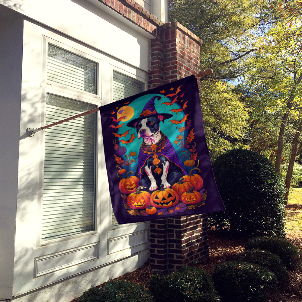 Pit Bull Terrier Witchy Halloween House Flag