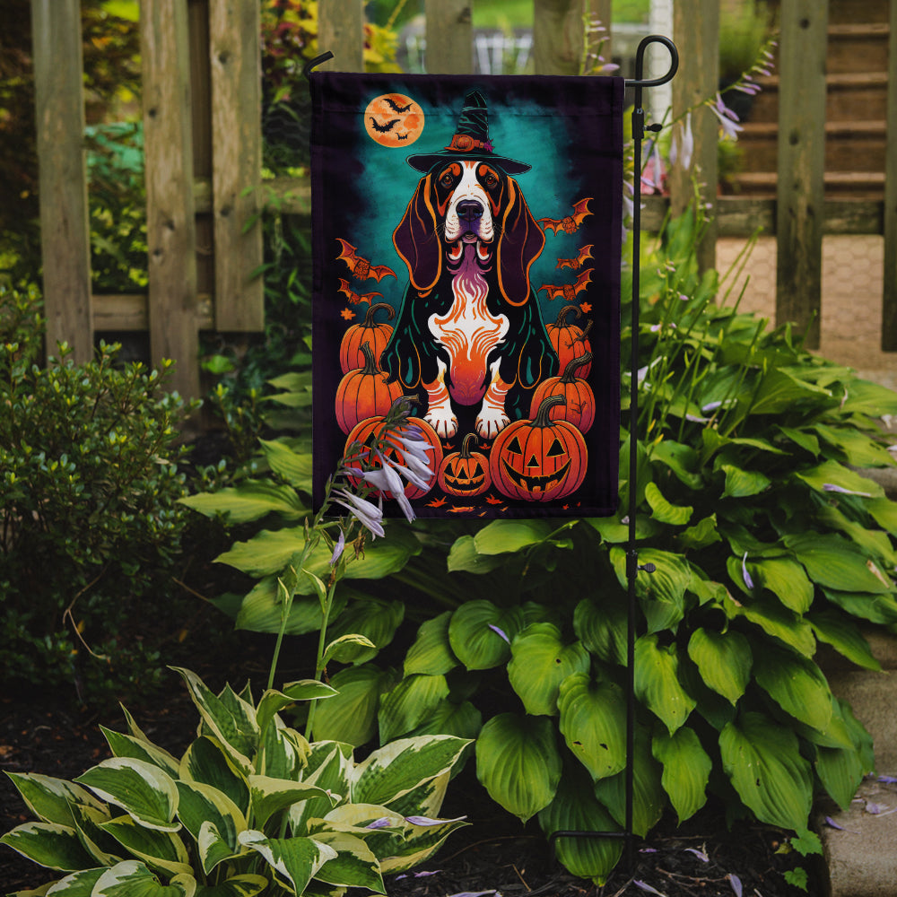 Basset Hound Witchy Halloween Garden Flag  the-store.com.