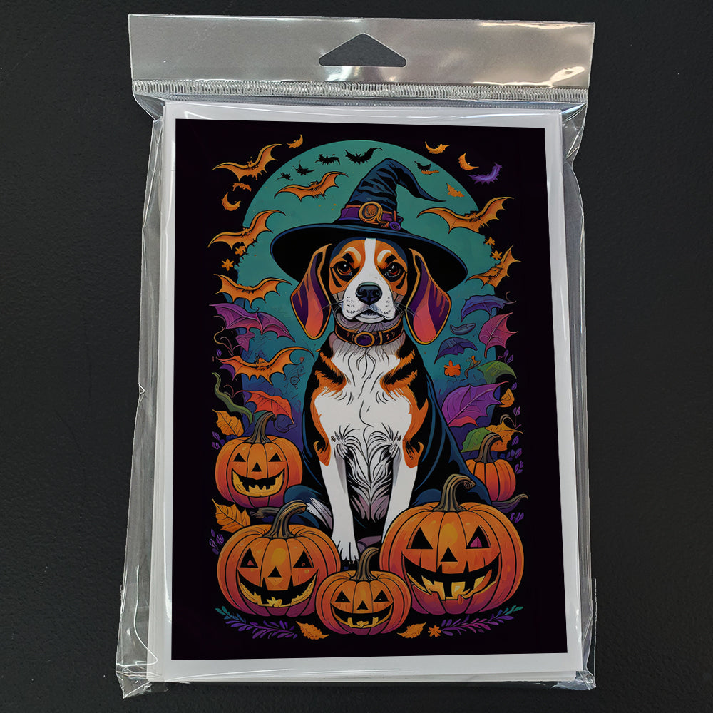 Beagle Witchy Halloween Greeting Cards and Envelopes Pack of 8  the-store.com.