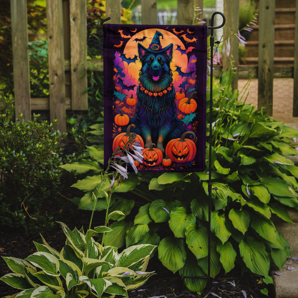 Belgian Sheepdog Witchy Halloween Garden Flag