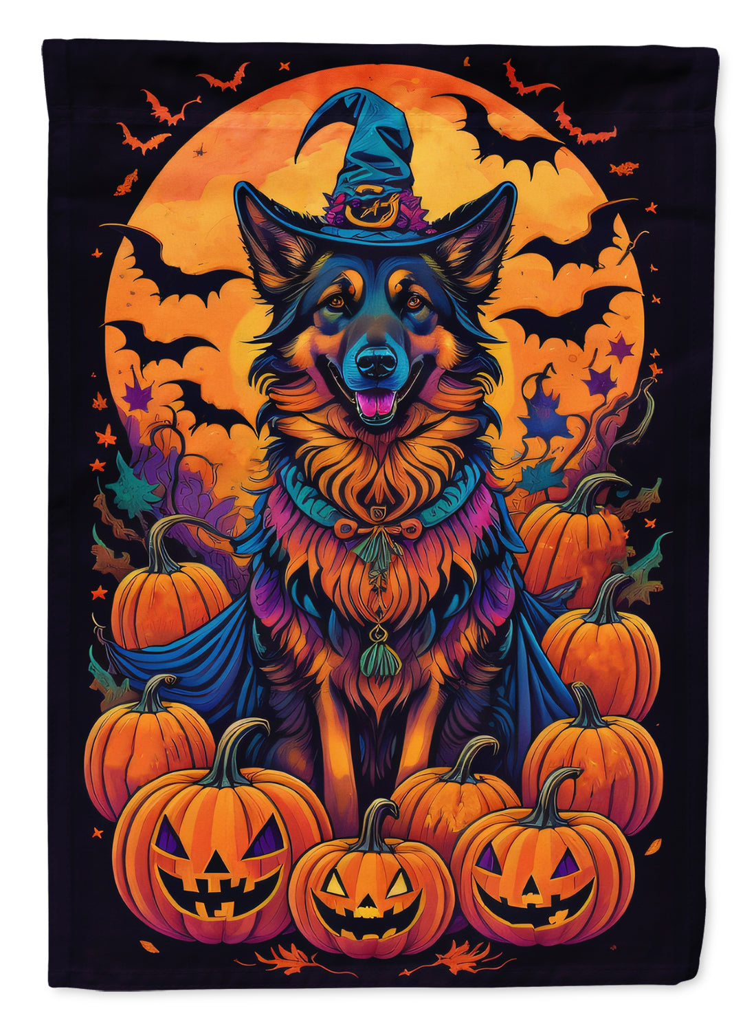 Buy this Belgian Tervuren Witchy Halloween House Flag