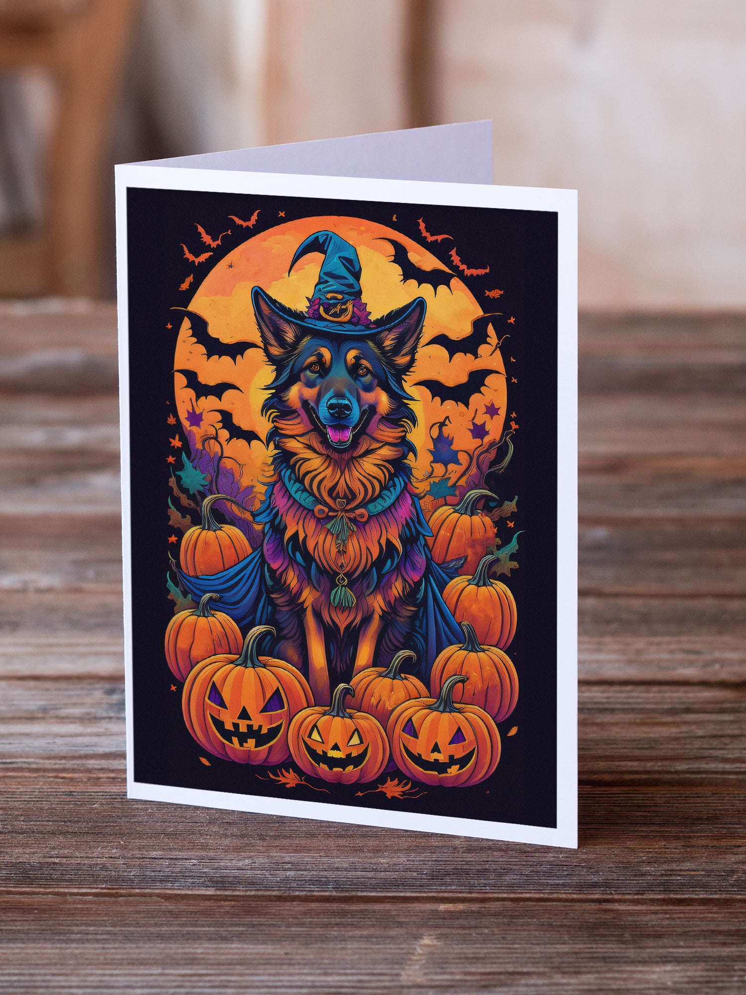 Buy this Belgian Tervuren Witchy Halloween Greeting Cards and Envelopes Pack of 8