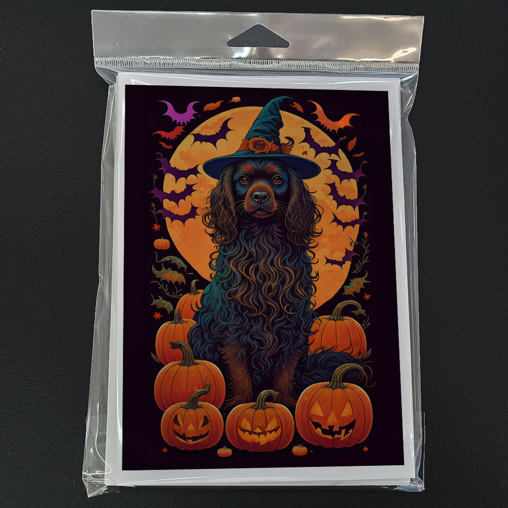 Boykin Spaniel Witchy Halloween Greeting Cards and Envelopes Pack of 8  the-store.com.