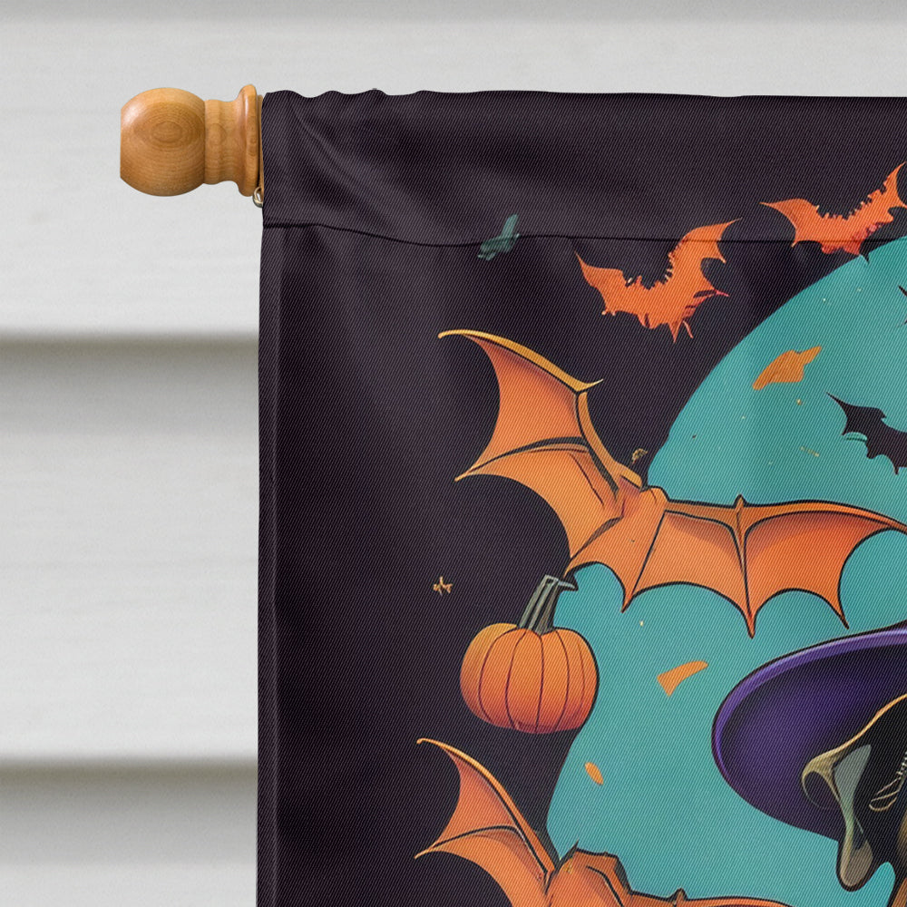 English Bulldog Witchy Halloween House Flag  the-store.com.