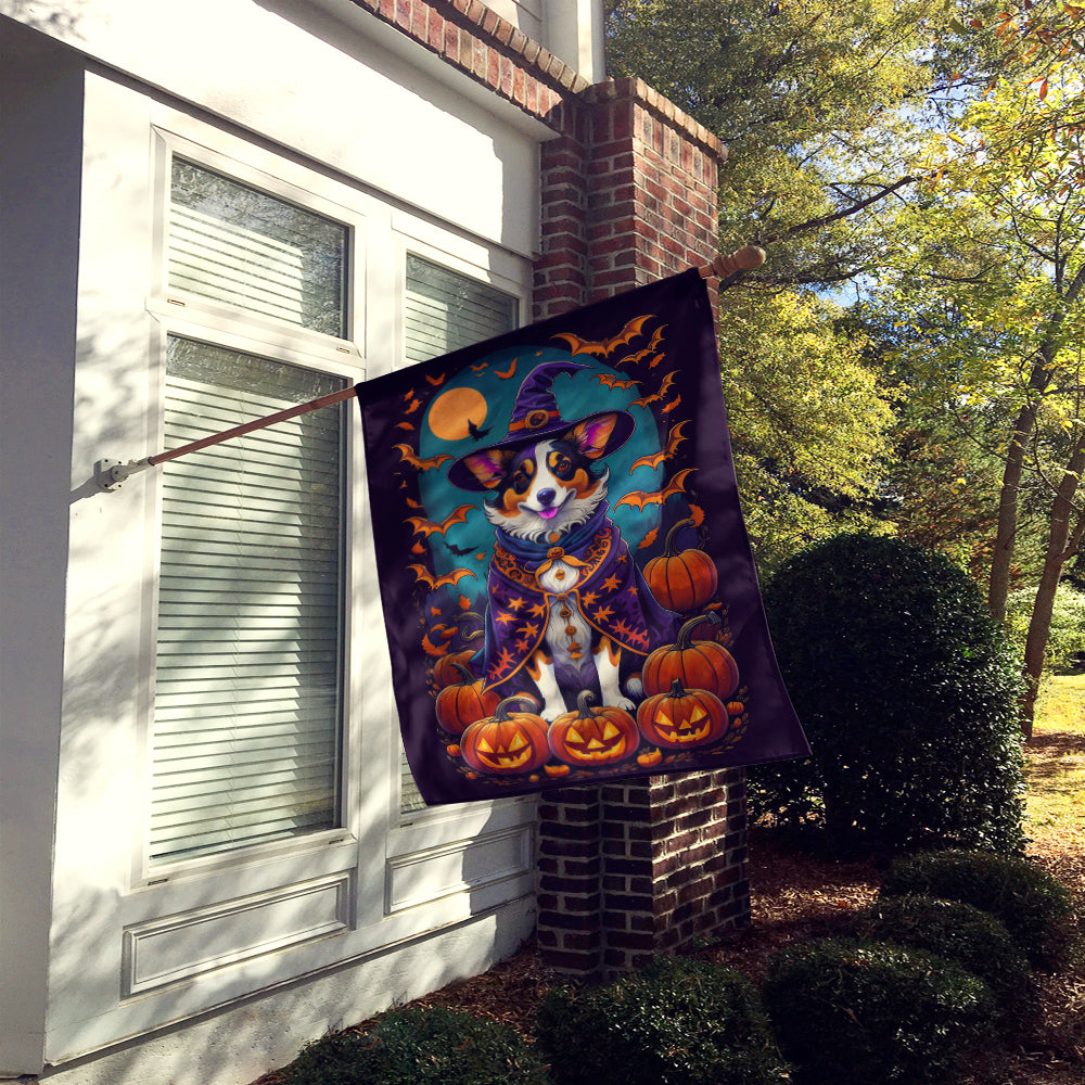 Corgi Witchy Halloween House Flag  the-store.com.