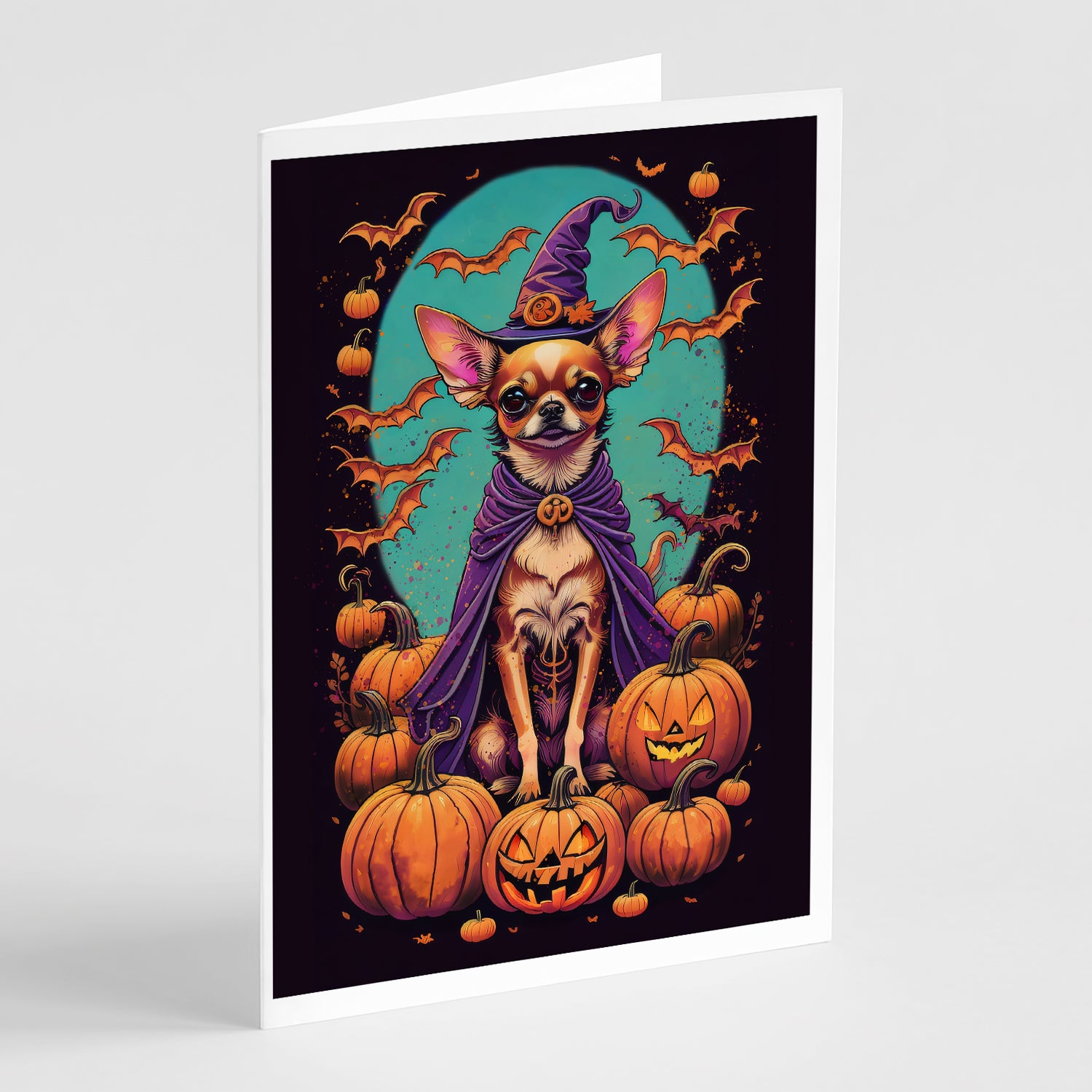 Buy this Chihuahua Witchy Halloween Greeting Cards and Envelopes Pack of 8