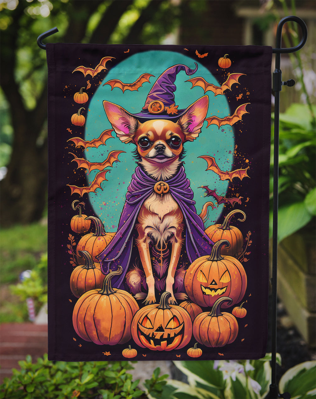 Chihuahua Witchy Halloween Garden Flag  the-store.com.