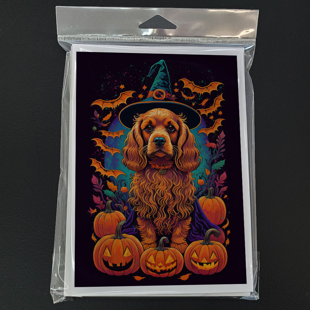 Cocker Spaniel Witchy Halloween Greeting Cards and Envelopes Pack of 8  the-store.com.