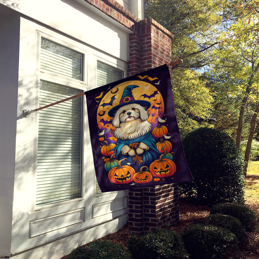 Coton De Tulear Witchy Halloween House Flag  the-store.com.