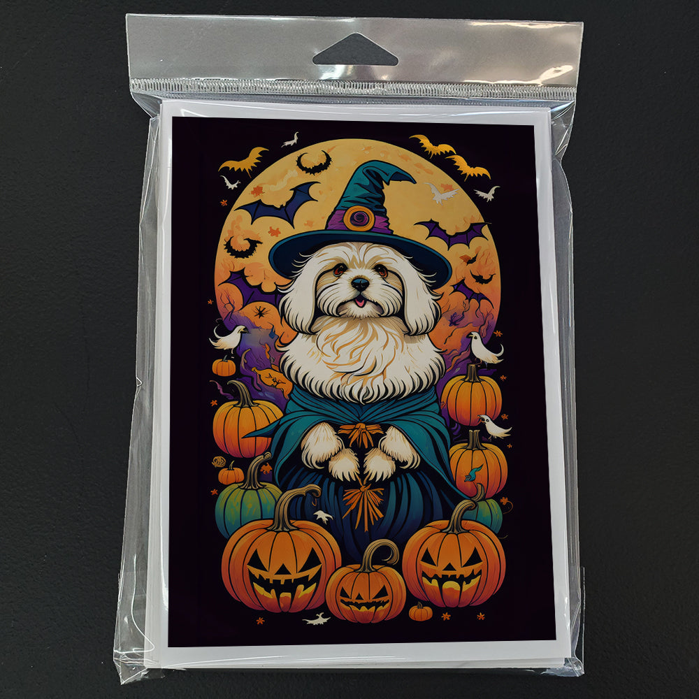 Coton De Tulear Witchy Halloween Greeting Cards and Envelopes Pack of 8  the-store.com.