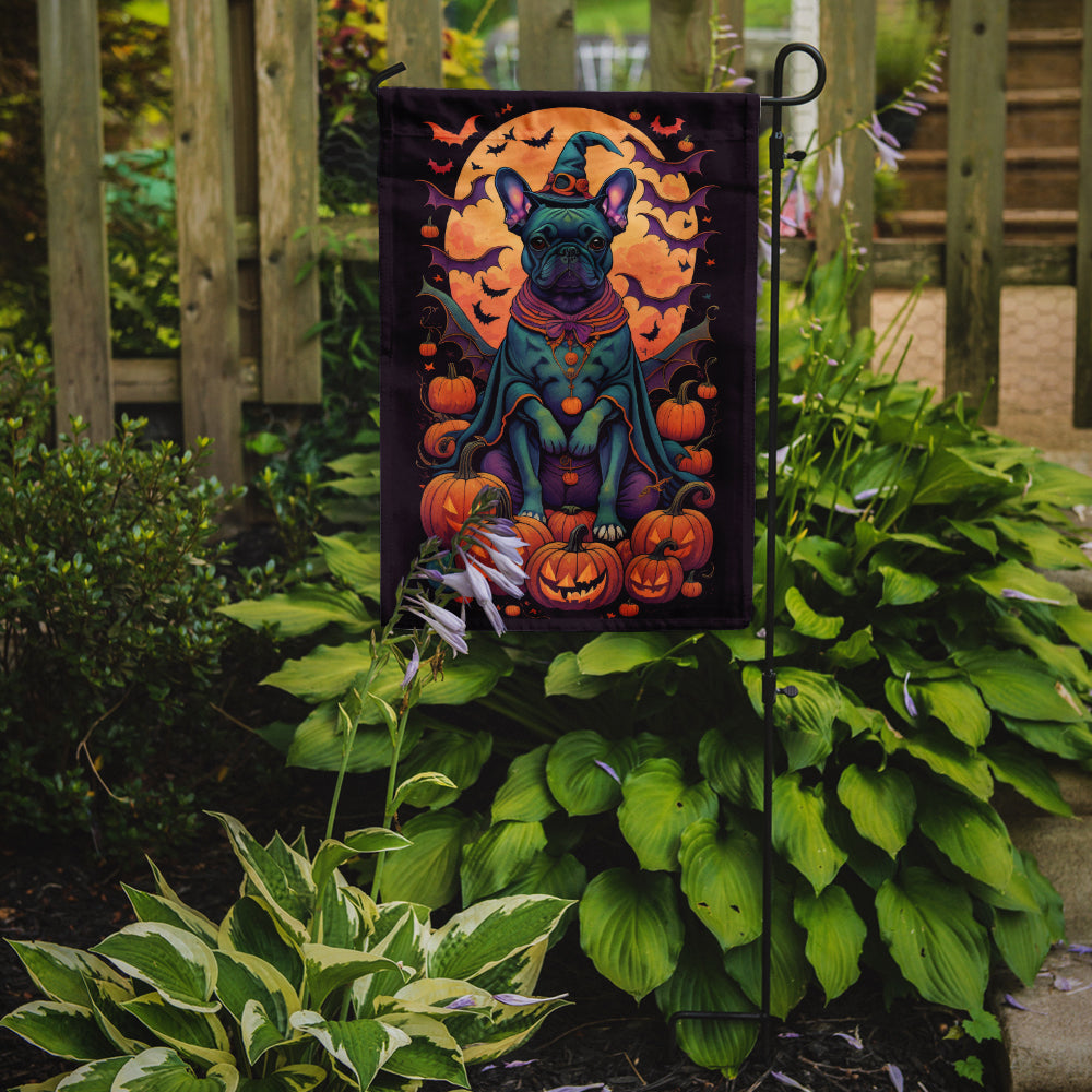 Buy this Black French Bulldog Witchy Halloween Garden Flag