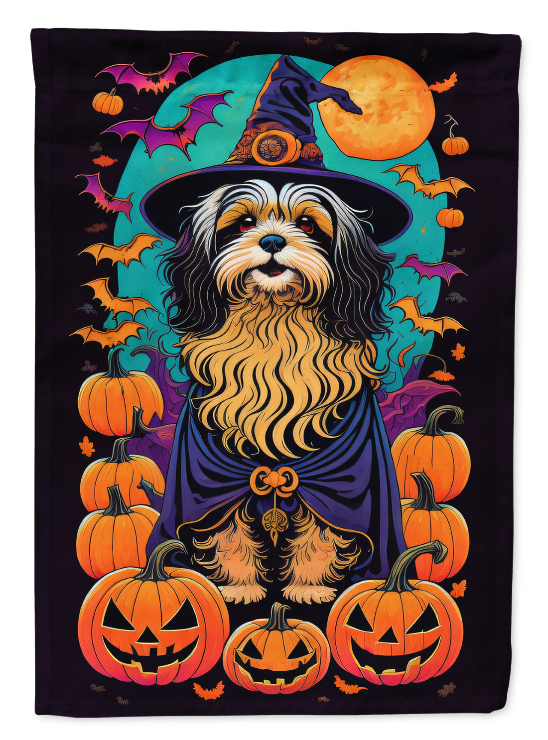 Buy this Havanese Witchy Halloween House Flag