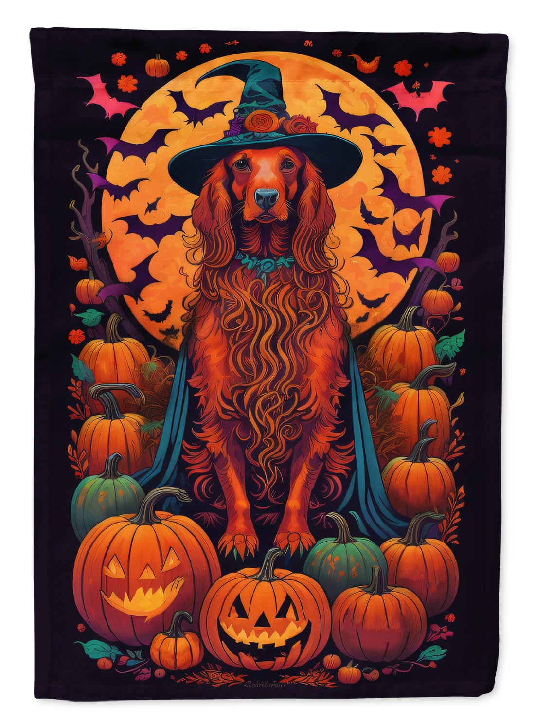 Buy this Irish Setter Witchy Halloween Garden Flag