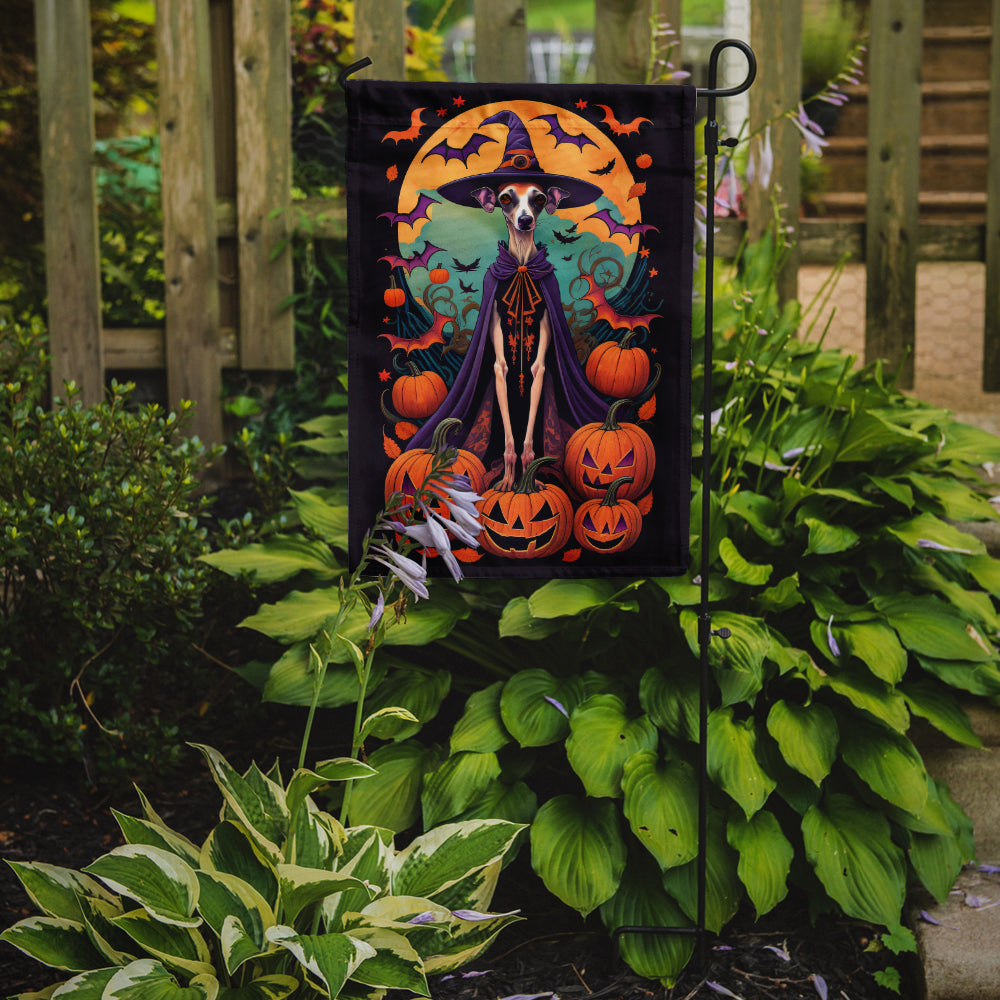 Italian Greyhound Witchy Halloween Garden Flag