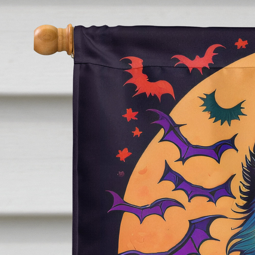 Keeshond Witchy Halloween House Flag