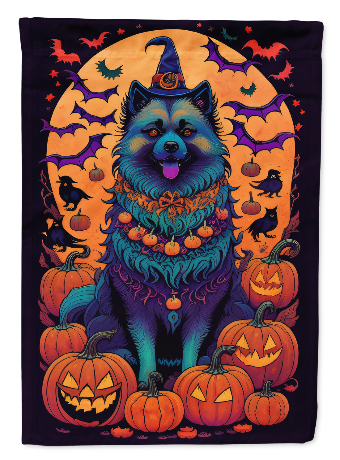 Buy this Keeshond Witchy Halloween Garden Flag