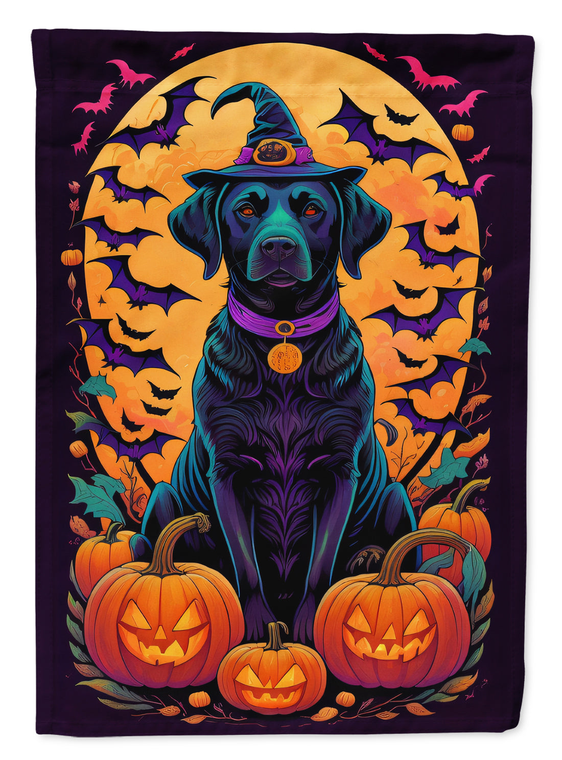 Buy this Black Labrador Retriever Witchy Halloween House Flag