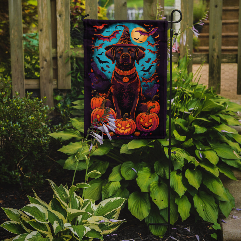 Chocolate Labrador Retriever Witchy Halloween Garden Flag  the-store.com.