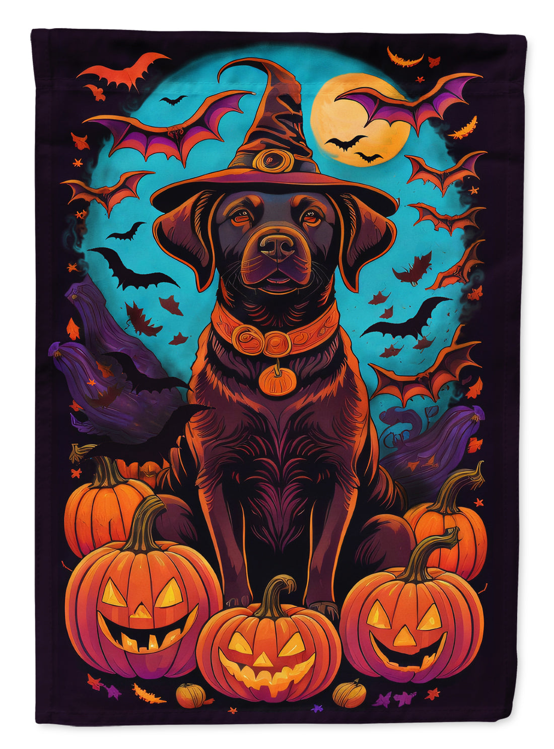 Buy this Chocolate Labrador Retriever Witchy Halloween Garden Flag