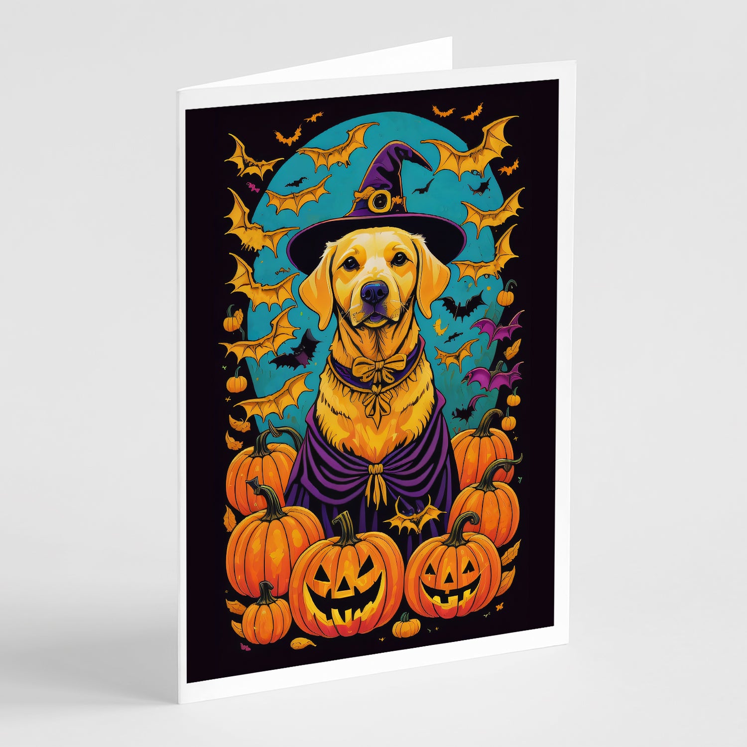 Buy this Yellow Labrador Retriever Witchy Halloween Greeting Cards and Envelopes Pack of 8