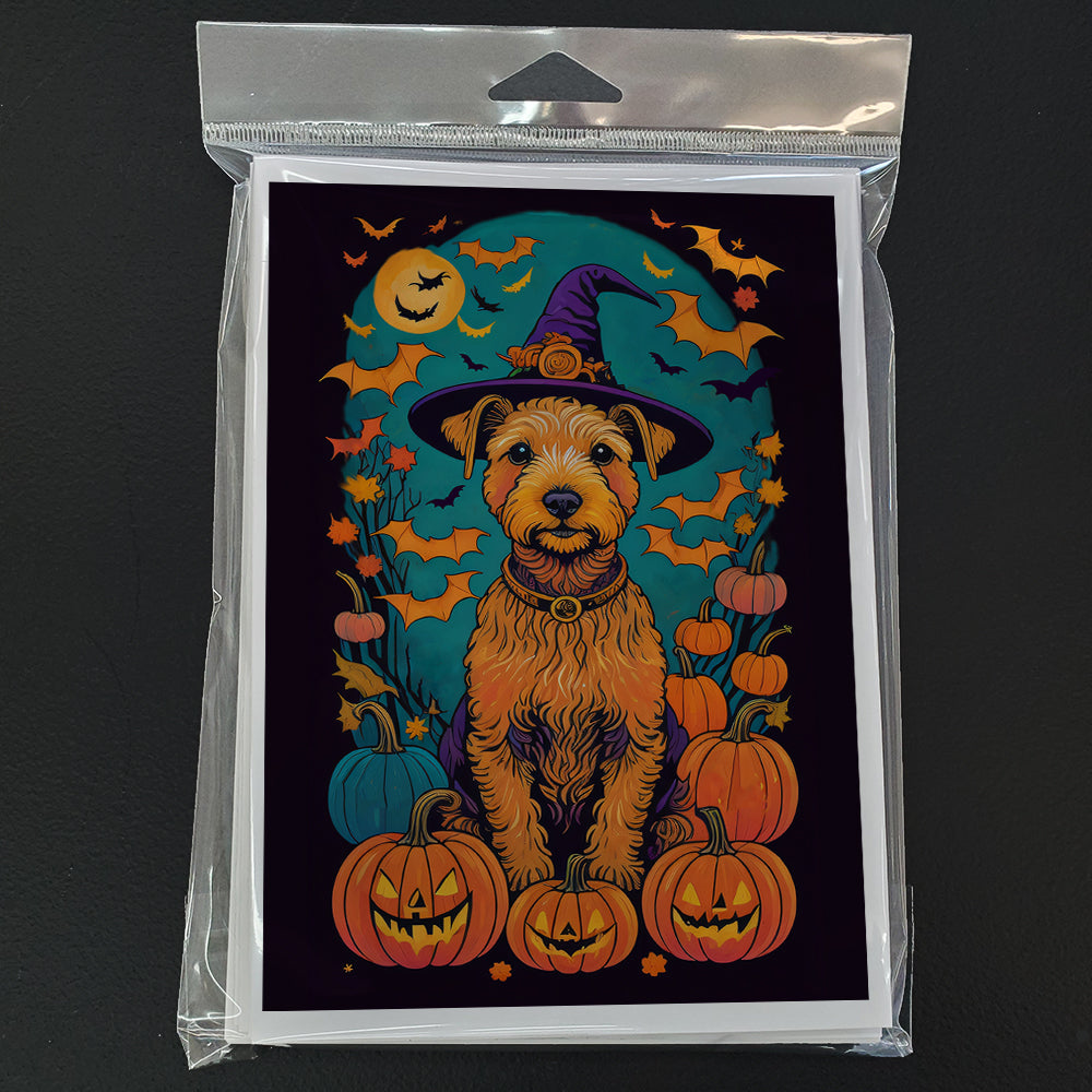 Lakeland Terrier Witchy Halloween Greeting Cards and Envelopes Pack of 8  the-store.com.