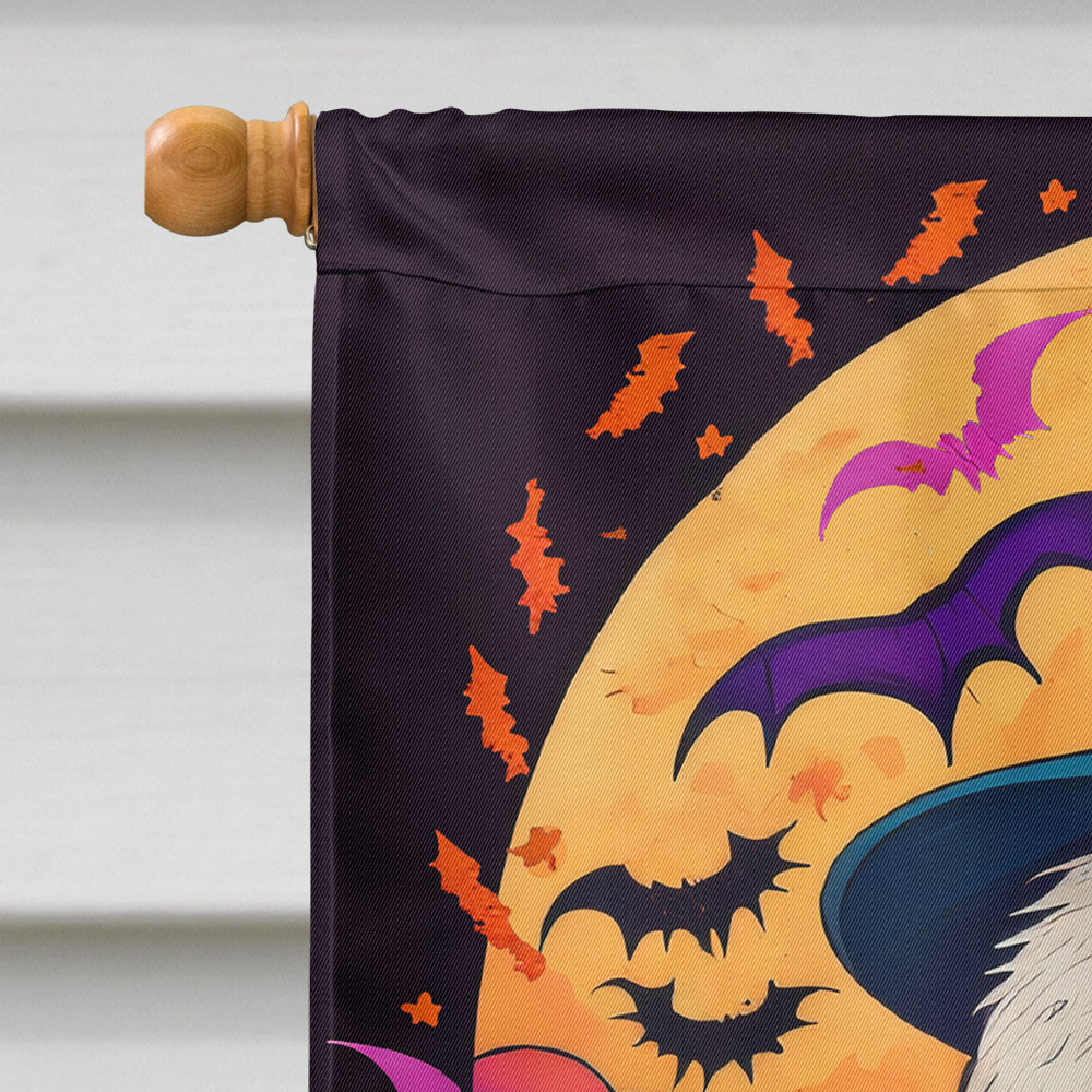 Old English Sheepdog Witchy Halloween House Flag  the-store.com.