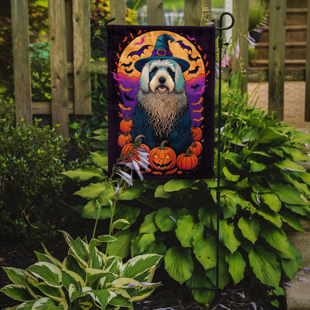 Old English Sheepdog Witchy Halloween Garden Flag  the-store.com.