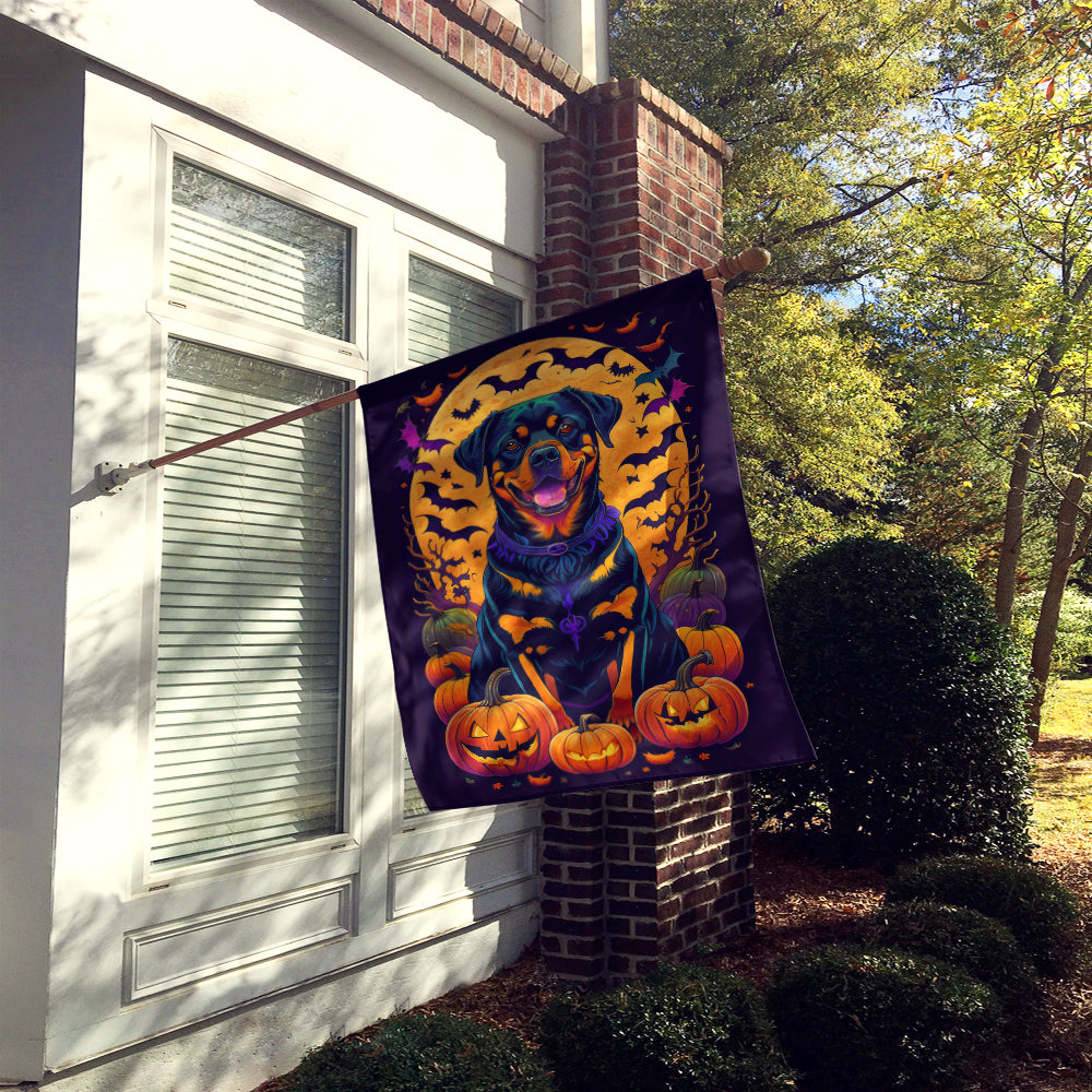 Rottweiler Witchy Halloween House Flag