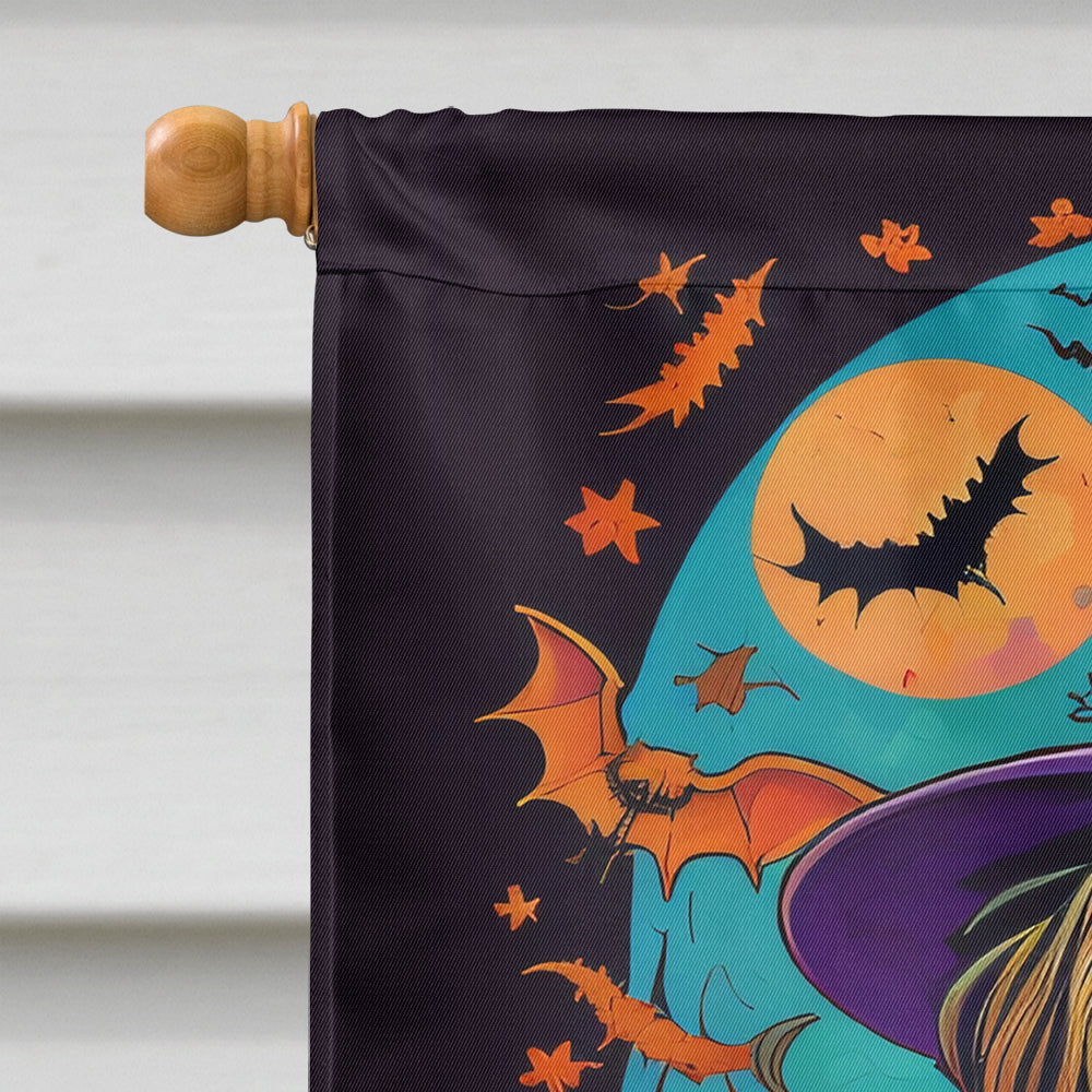 Silky Terrier Witchy Halloween House Flag  the-store.com.
