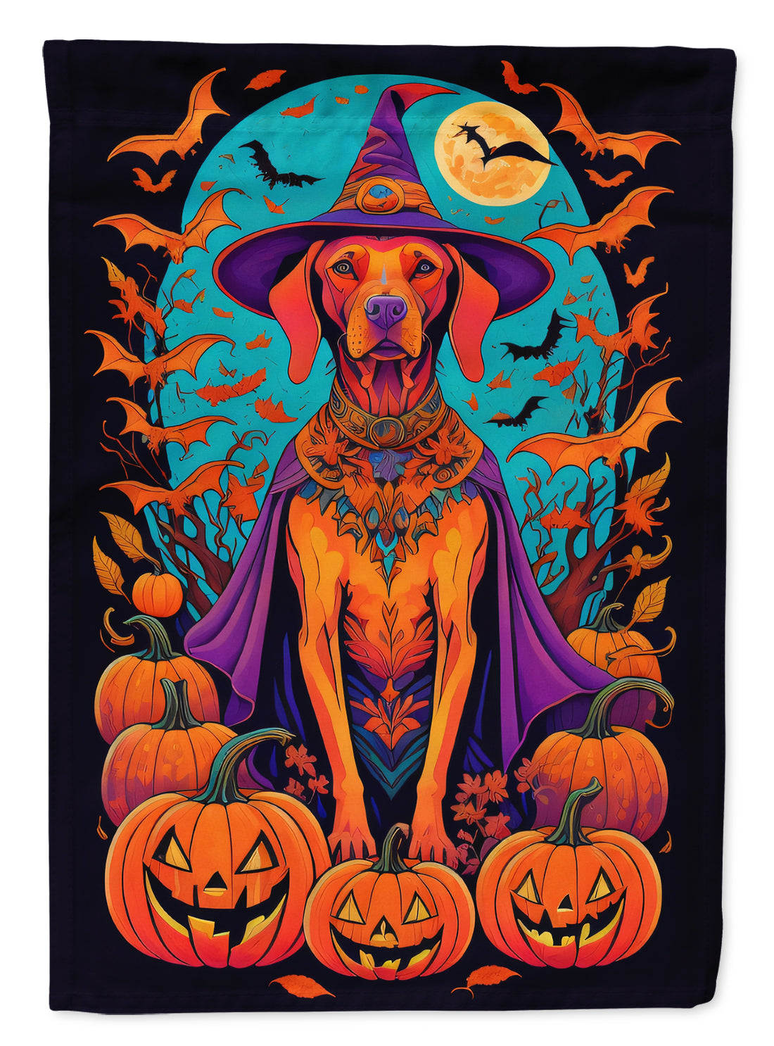 Buy this Vizsla Witchy Halloween House Flag