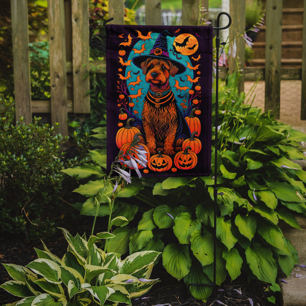 Welsh Terrier Witchy Halloween Garden Flag