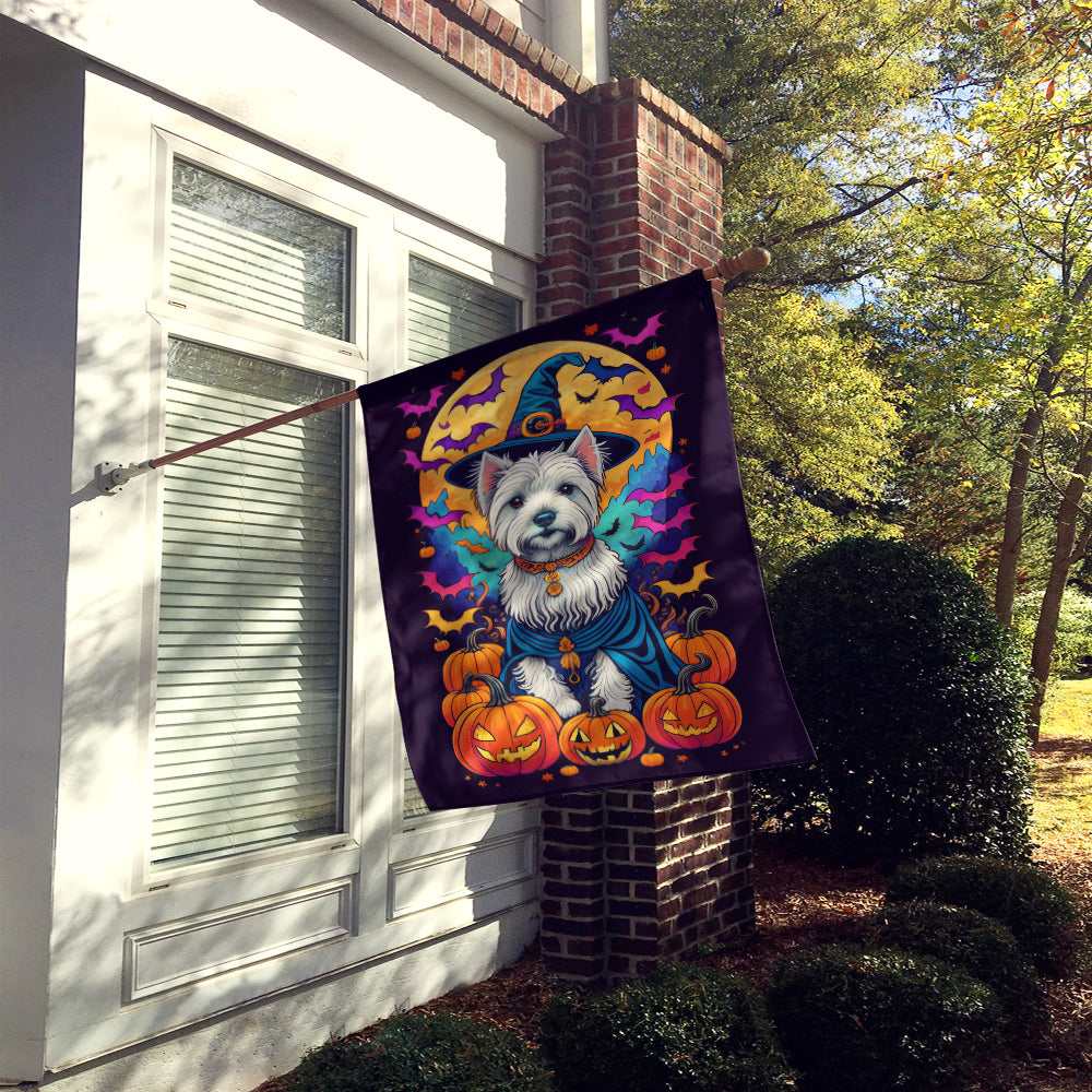 Westie Witchy Halloween House Flag  the-store.com.