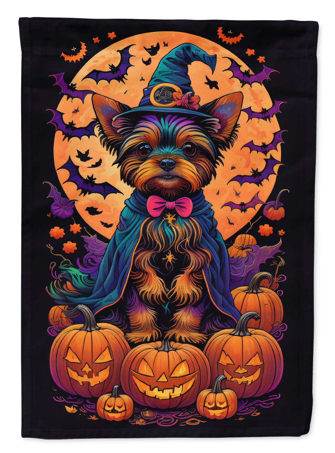 Buy this Yorkie Witchy Halloween House Flag