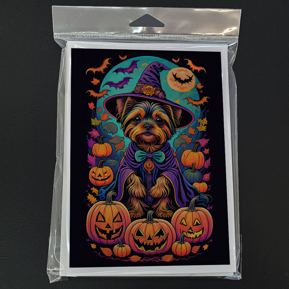 Yorkie Witchy Halloween Greeting Cards and Envelopes Pack of 8  the-store.com.