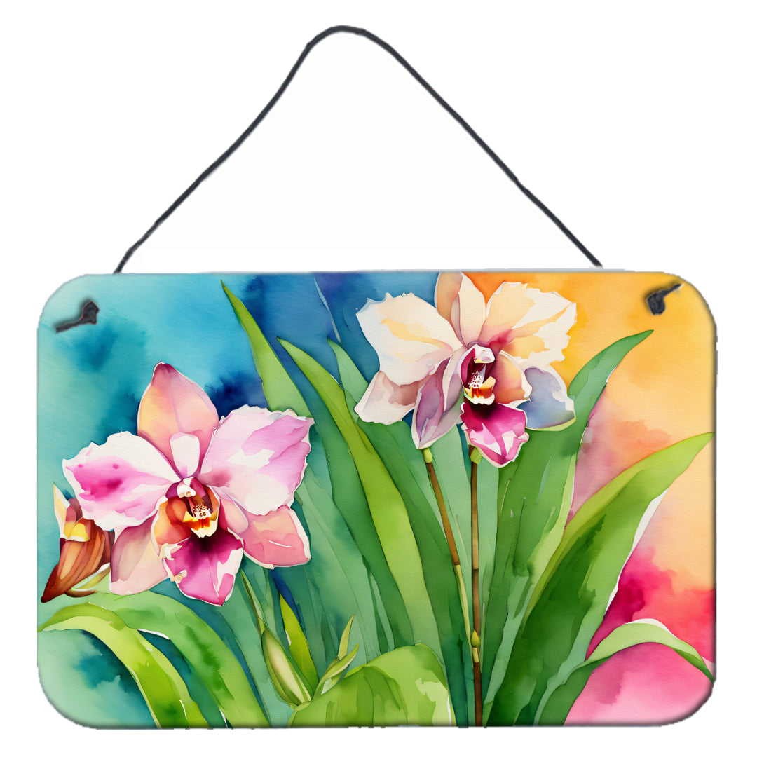 Buy this Orchids in Watercolor Wall or Door Hanging Prints