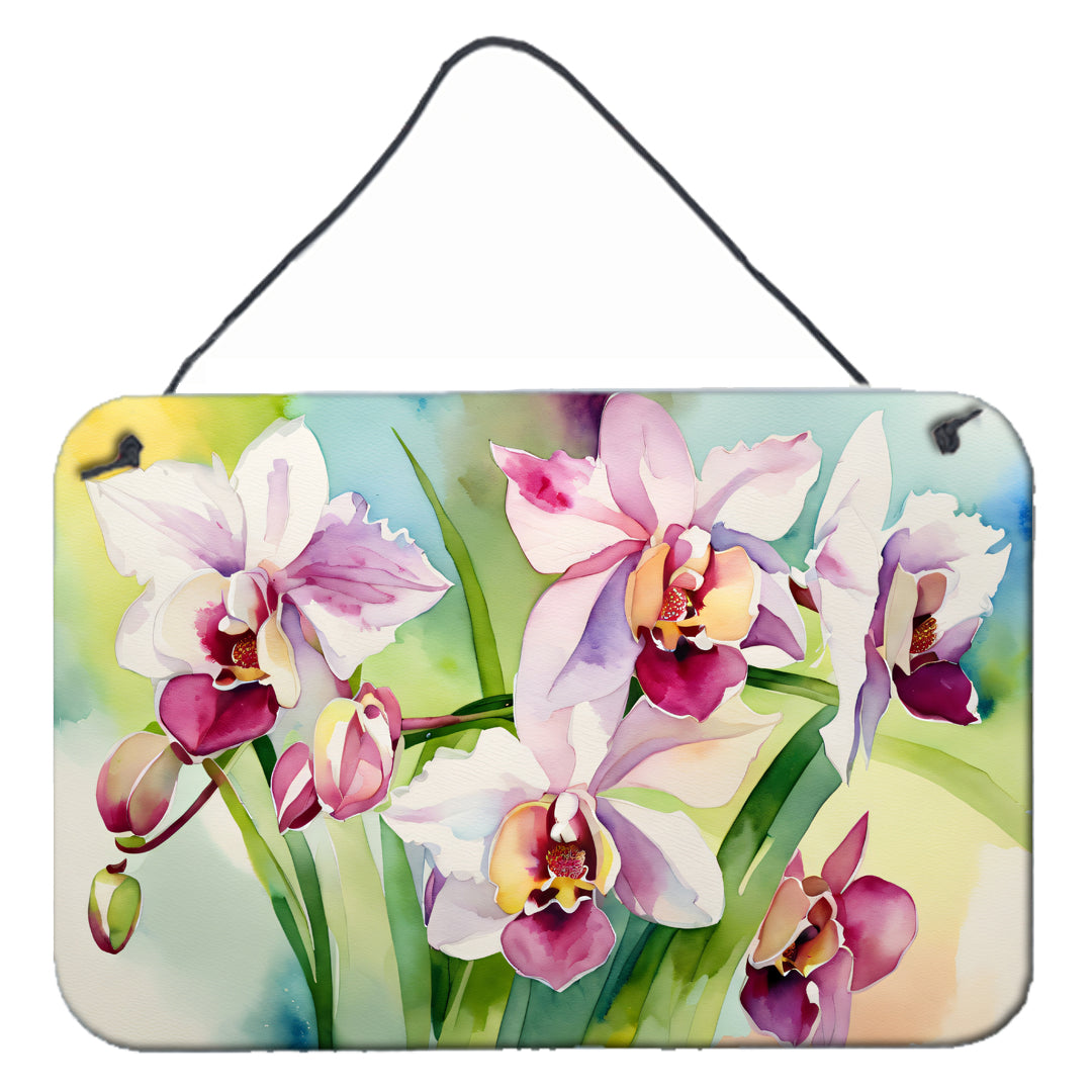 Buy this Orchids in Watercolor Wall or Door Hanging Prints