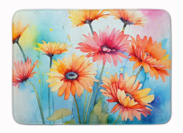 Buy this Gerbera Daisies in Watercolor Memory Foam Kitchen Mat