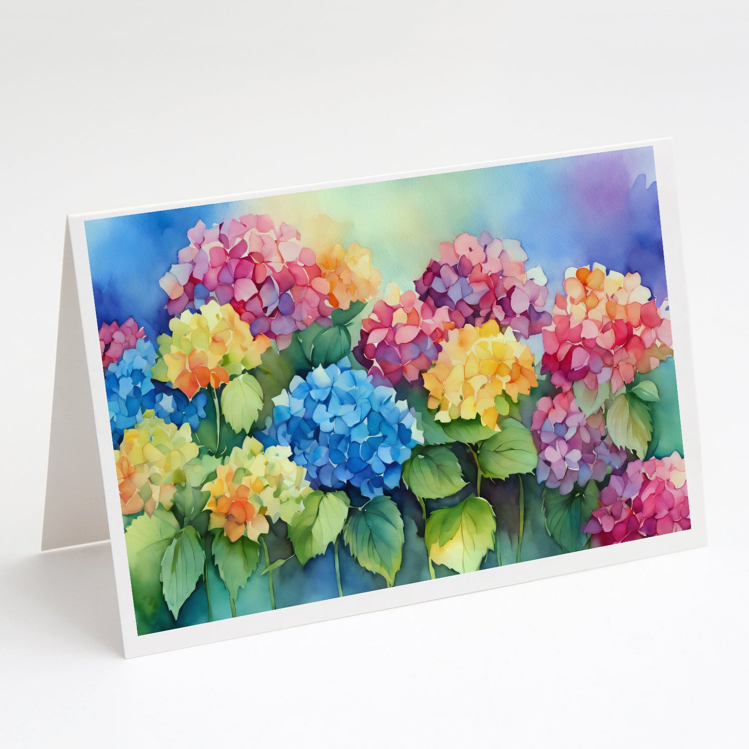 Buy this Hydrangeas in Watercolor Greeting Cards and Envelopes Pack of 8