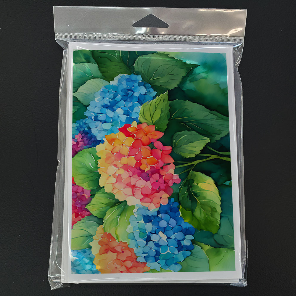 Hydrangeas in Watercolor Greeting Cards and Envelopes Pack of 8  the-store.com.