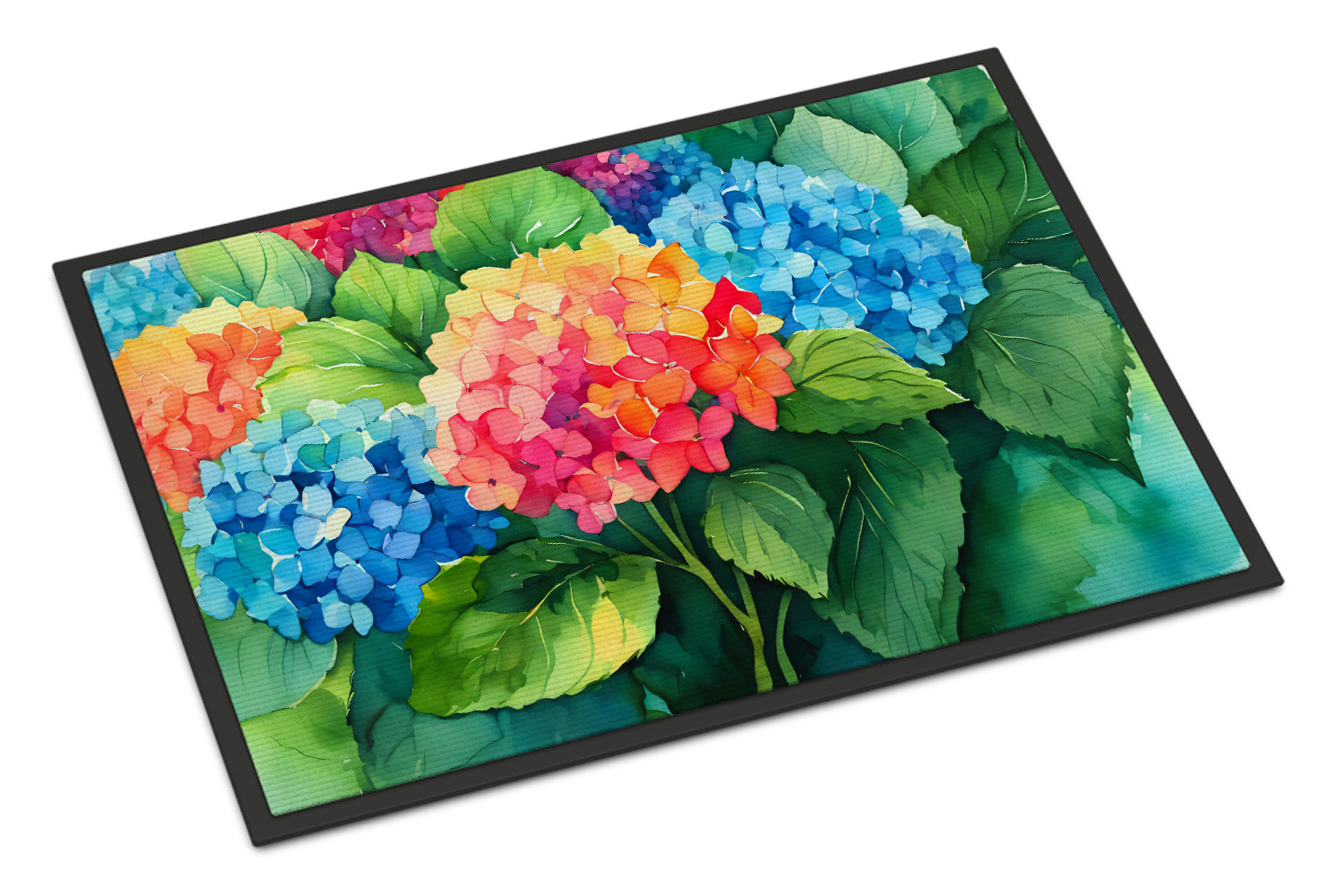 Buy this Hydrangeas in Watercolor Indoor or Outdoor Mat 24x36