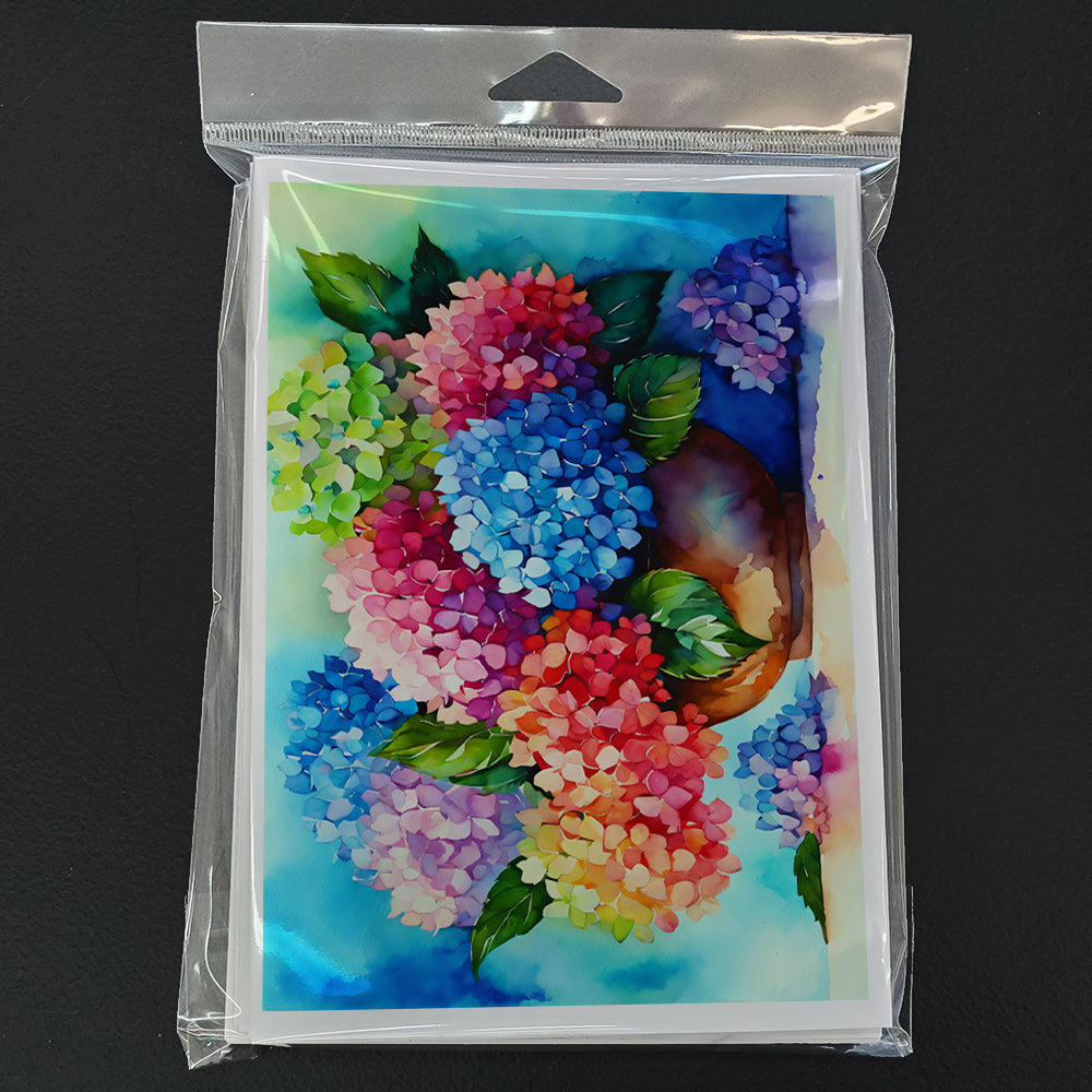 Hydrangeas in Watercolor Greeting Cards and Envelopes Pack of 8  the-store.com.