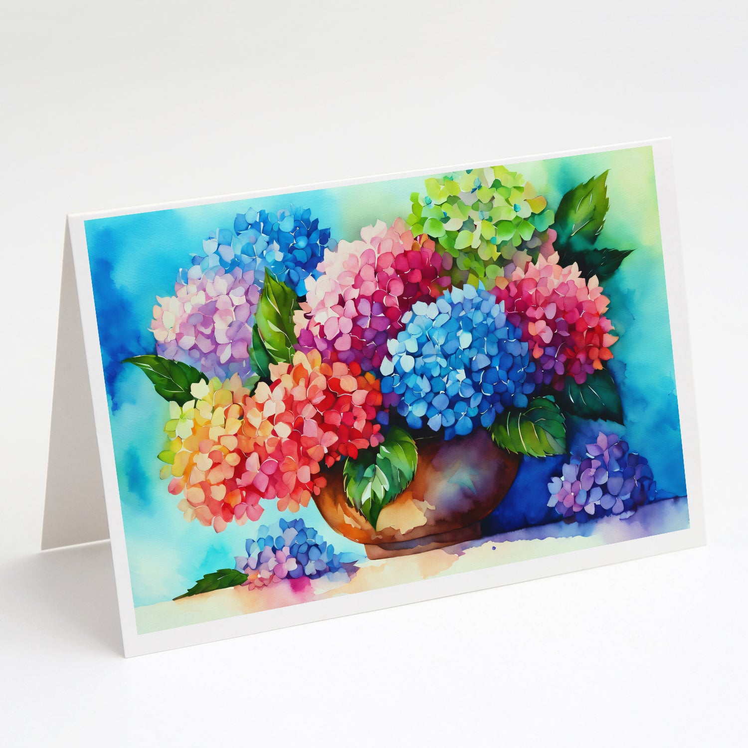 Buy this Hydrangeas in Watercolor Greeting Cards and Envelopes Pack of 8