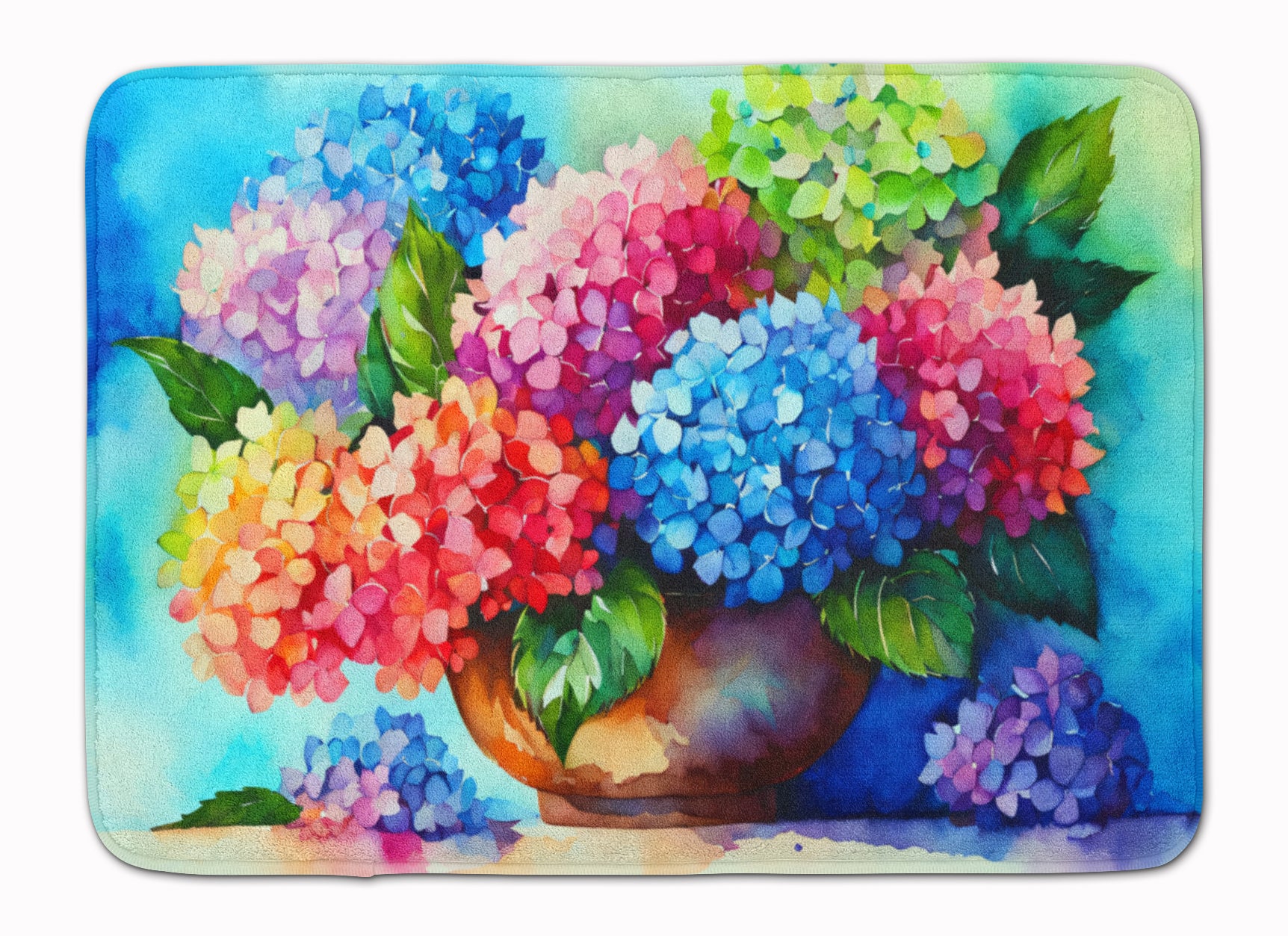 Buy this Hydrangeas in Watercolor Memory Foam Kitchen Mat