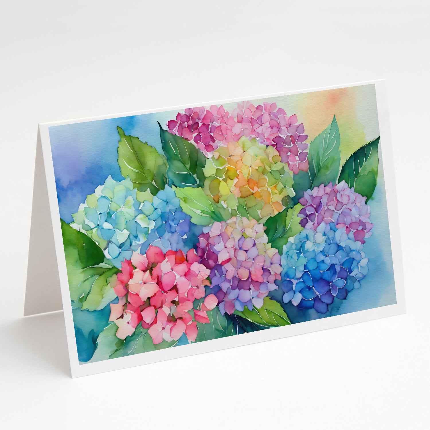 Buy this Hydrangeas in Watercolor Greeting Cards and Envelopes Pack of 8