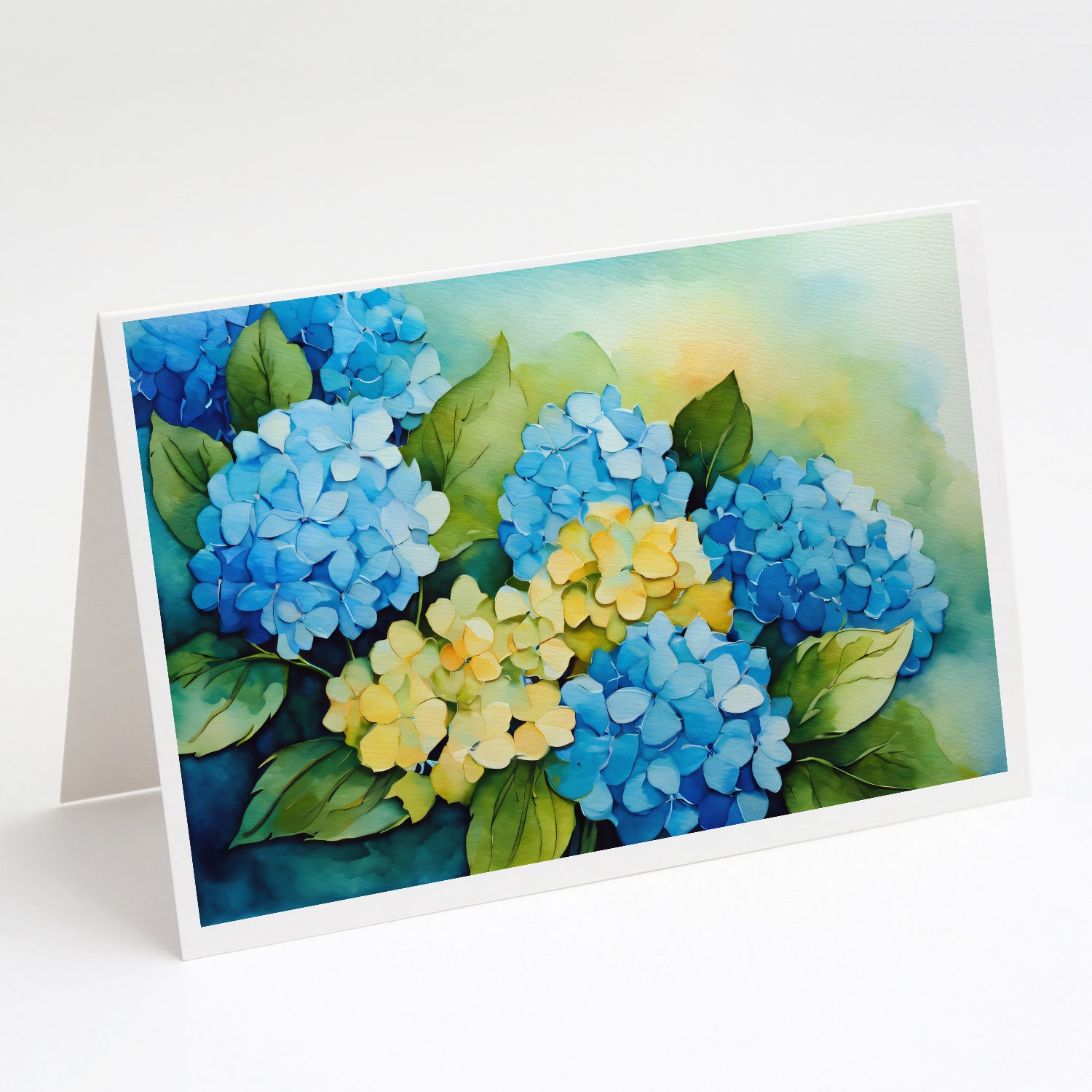 Buy this Hydrangeas in Watercolor Greeting Cards and Envelopes Pack of 8