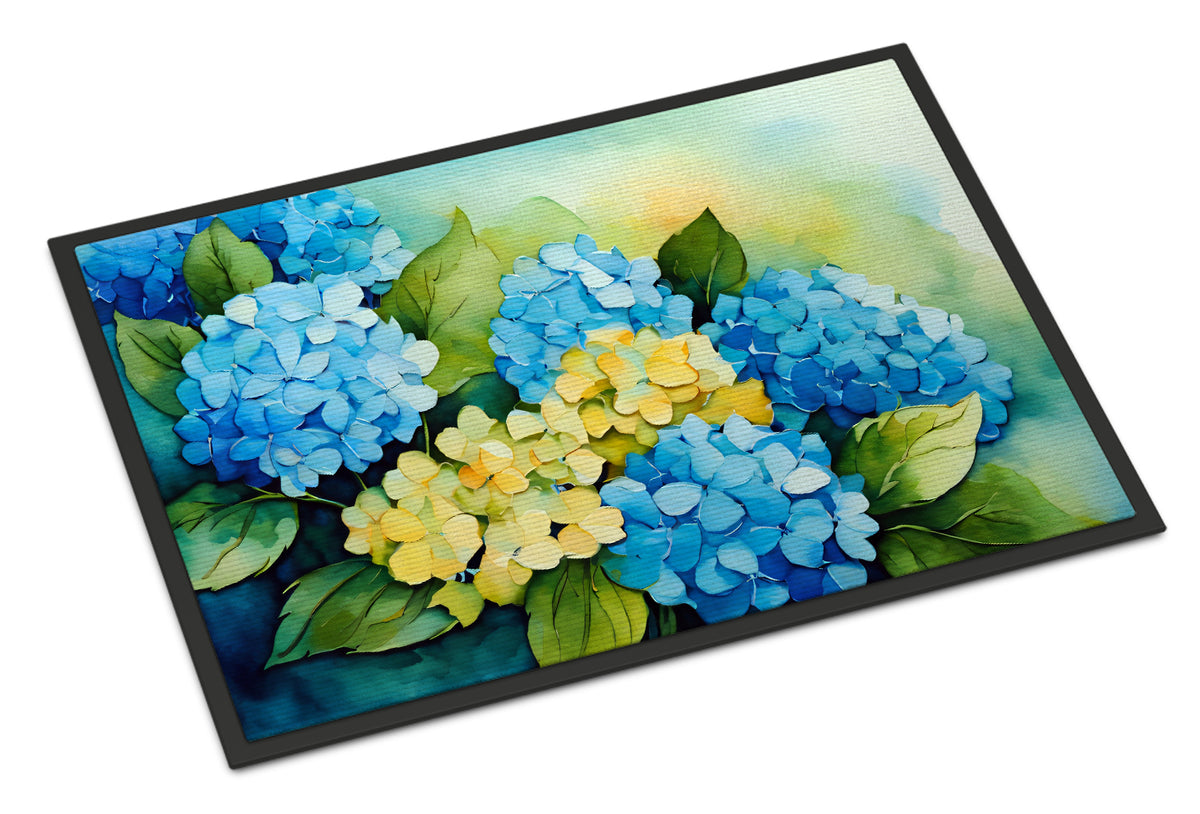 Buy this Hydrangeas in Watercolor Doormat 18x27