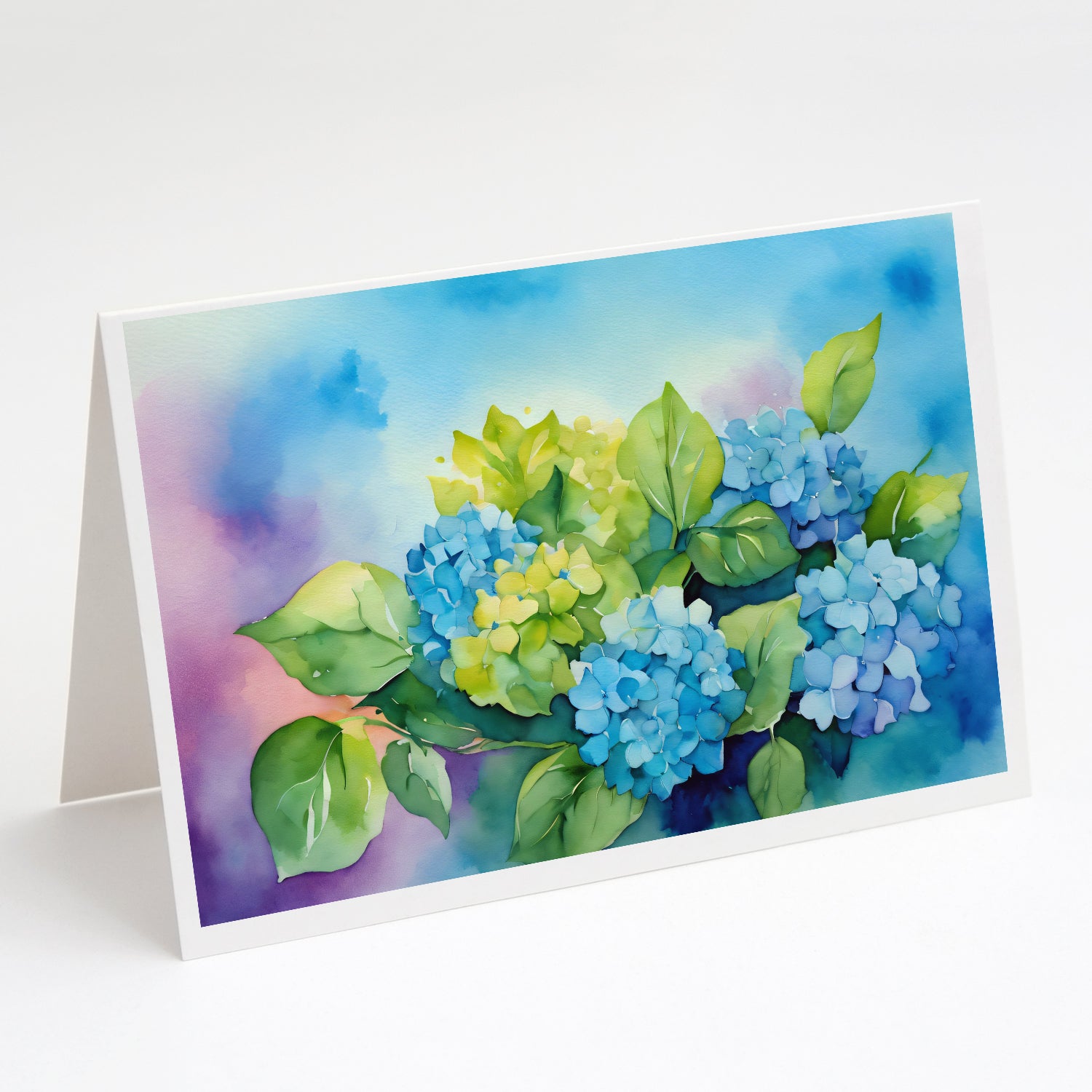 Buy this Hydrangeas in Watercolor Greeting Cards and Envelopes Pack of 8