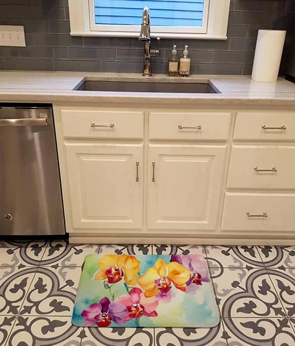 Buy this Orchids in Watercolor Memory Foam Kitchen Mat