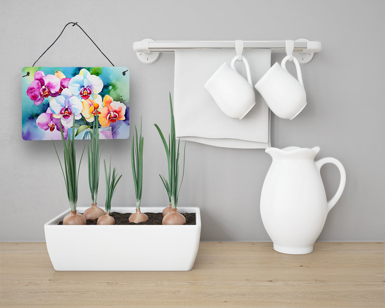 Orchids in Watercolor Wall or Door Hanging Prints  the-store.com.