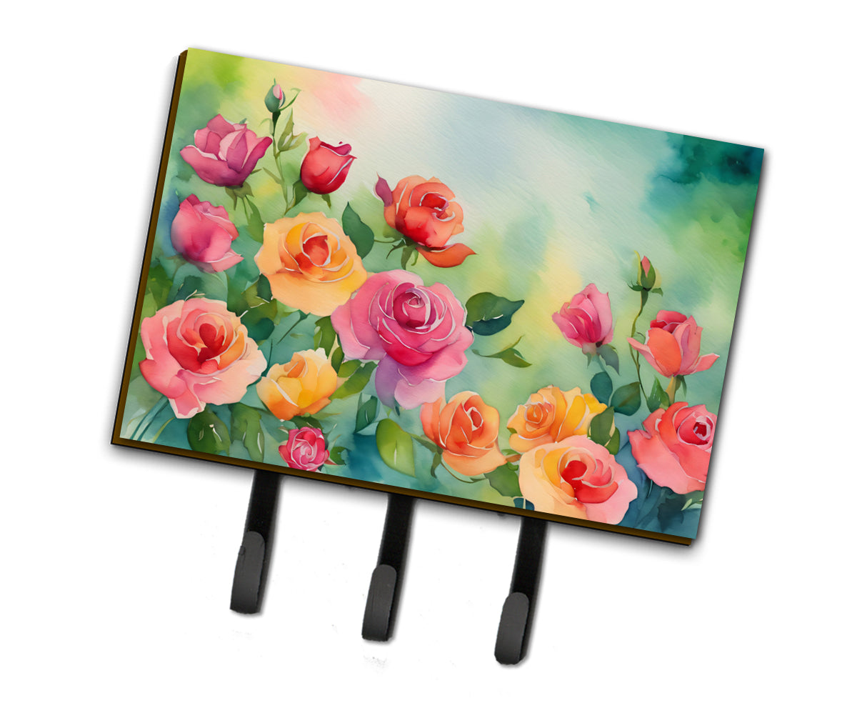 Buy this Roses in Watercolor Leash or Key Holder